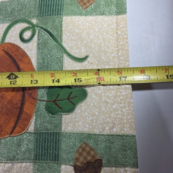 Two Fall Pumpkin Quilted Placemats Patchwork autumn Thanksgiving holiday - Picture 7 of 8